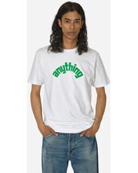 Anything - Curved Logo T-shirt White / Green - Lyst