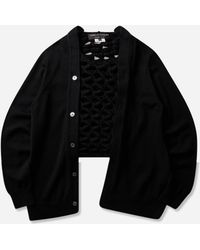 Comme des Garçons - S Layered Crochet Wool Cardigan - Lyst