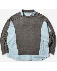 Undercover - Women S Wool And Cotton Sweater Gray / Brown - Lyst