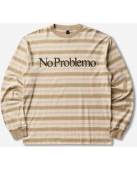 No Problemo - Striped Longsleeve T-Shirt Sand - Lyst