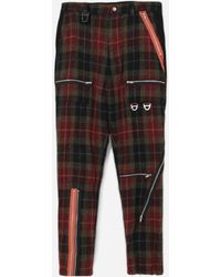 Undercover - Men S Harris Tweed Wool Zip Pants Bordaux - Lyst