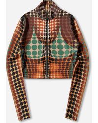 Jean Paul Gaultier - Women S Re-edition Dots Zip Top Orange - Lyst