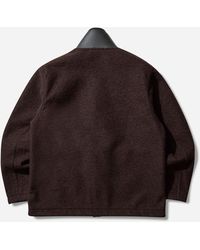 Stone Island - S Marina Shell-Trimmed Brushed Wool Jacket Mahogany - Lyst