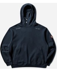 Cav Empt - Men S Neck Snap Dbl Knit Hoodie Navy - Lyst