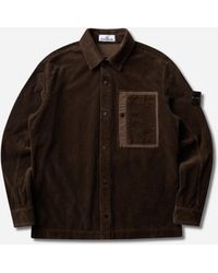 Stone Island - S Organic Cotton Corduroy 800 Overshirt Coal - Lyst