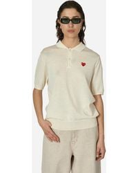 COMME DES GARÇONS PLAY - Red Heart Polo Sweater Off - Lyst