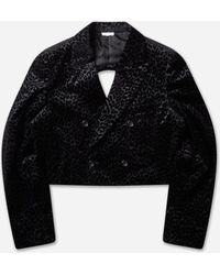 Comme des Garçons - S Cotton Velvet Leopard Print Cropped Blazer - Lyst