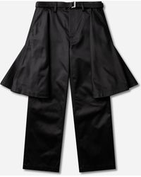 Sacai - S Layered Cotton Chino Pants - Lyst