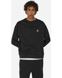 Nike - Acg Therma-fit Fleece Crewneck Sweatshirt Black - Lyst