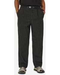 Gramicci - Wool Relaxed Pleated Trousers Charcoal - Lyst