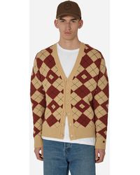 Acne Studios - Argyle Jacquard Cardigan Biscuit / Deep - Lyst