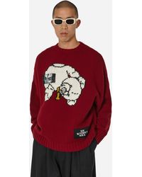 Undercover - Teddy Bear Crewneck Sweater Bordeaux - Lyst