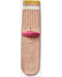 Kapital - 60 Yarns Ivy Rainbowy Happy Heel-hold Socks Orange / Pink - Lyst