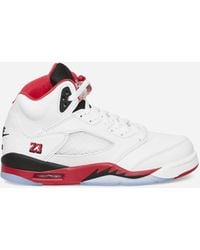 Nike - Air Jordan 5 (gs) Sneakers Fire Red Black Tongue - Lyst