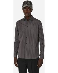 Off-White c/o Virgil Abloh - Embroidered Poplin Zip Round Shirt Dark Gray / Black - Lyst