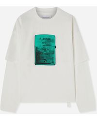 Oamc Peacemaker - Men S Lighter Double Layer Boxy T-shirt Snow - Lyst