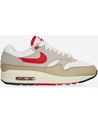 Nike - Air Max 1 Sneakers White / Grey / University Red - Lyst