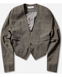 Kiko Kostadinov - Men S Andras Tailored Jacket Taupe Check - Lyst