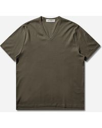 Our Legacy - Men S Gorge V-neck T-shirt Faded Pine - Lyst
