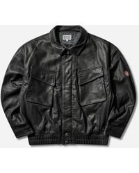 Cav Empt - Men S Community Leather Jacket Grey - Lyst