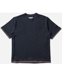 Sacai - Men S Cotton Jersey T-shirt Navy - Lyst