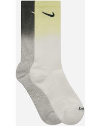 Nike - Everyday Plus Cushioned Crew Socks Yellow / Grey / Black - Lyst