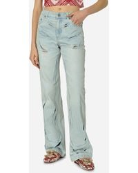 MARRKNULL - Embroidery Cutout Folds Jeans - Lyst