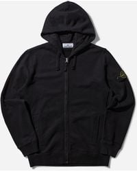 Stone Island - S Brushed Organic Cotton Fleece Zip Up Hoodie - Lyst