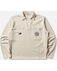 Stone Island - Men S New Balance Polo Shirt Ivory - Lyst