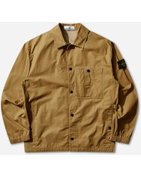 Stone Island - S Double-Coated Cotton Ripstop Overshirt Mustard - Lyst
