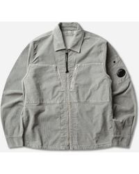 C.P. Company - Men S Corduroy Lens Zipped Overshirt Flint - Lyst