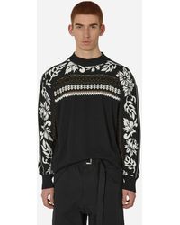 Sacai - Floral Jacquard Knit Sweater / Off White - Lyst