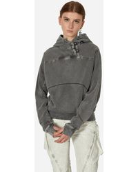 Hyein Seo - Button Hoodie Charcoal - Lyst