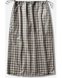 ROA - Women S Nia See Through Printed Check Mid Skirt - Lyst