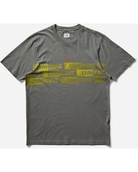 C.P. Company - Men S Horizontal Logo T-shirt Smoked Pearl - Lyst
