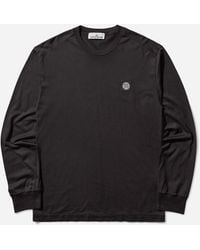 Stone Island - Garment Dyed Logo Longsleeve T-Shirt - Lyst