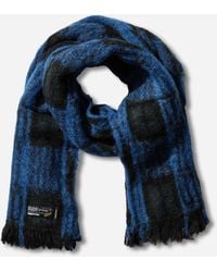 Neighborhood - Mohair Check Muffler Blue / Green - Lyst