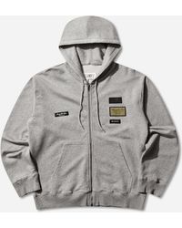 MM6 by Maison Margiela - Men S Label Patch Zip Hoodie Light Melange - Lyst