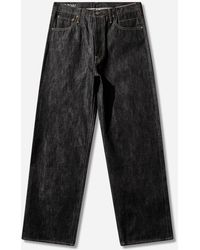 Visvim - Men S Social Sculpture 01 Wide Raw Denim Pants Indigo - Lyst