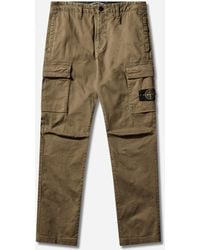 Stone Island - Men S Organic Cotton Stretch Broken Twill Old Effect Cargo Pants Military - Lyst