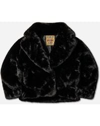 Hysteric Glamour - Women S Fire Bear Embroidered Faux Fur Blouson Black - Lyst