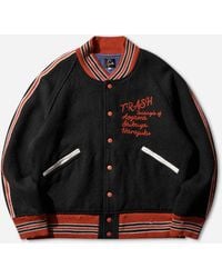 Needles - Men S Wool Melton Deconstructed Lettered Jacket - Lyst