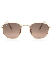 Ray-Ban - Rb3548n Hexagonal Metal Flat Lenses 912443 Sunglasses - Lyst