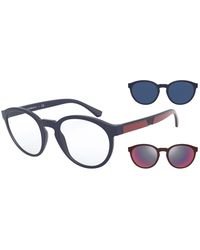Emporio Armani - Ea4152 56691W Sunglasses Injected Transparent Pantos Normal - Lyst