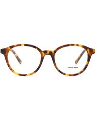 Miu Miu - Mu 02Wv 19P1O1 Optical Frames Acetate Transparent Round Normal - Lyst