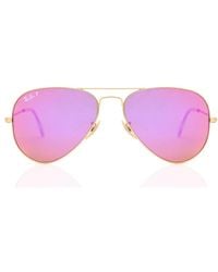 Ray-Ban - Rb3025 Aviator Flash Lenses Polarized 112/1q Gold - Lyst