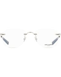 Saint Laurent - Sl 744 001 Optical Frames Metal Transparent Round - Lyst