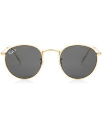 Ray-Ban - Rb3447 Round Metal Polarized 919648 Sunglasses - Lyst