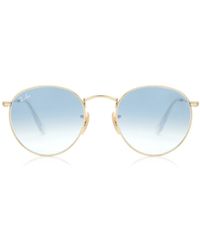 Ray-Ban - Rb3447n Round Flat Lenses 001/3f Gold - Lyst
