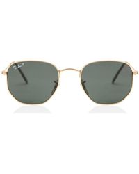 Ray-Ban - Rb3548n Hexagonal Metal Flat Lenses Polarized 001/58 Sunglasses - Lyst